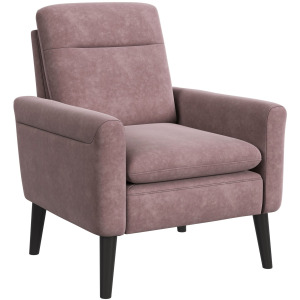 Hawk Accent Arm Chair with Memory foam in Radiance Blush & Espresso