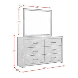 Hendricks Dresser & Mirror Grey Set