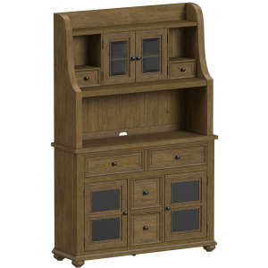 Heritage & Home Buffet and Hutch in Oak Brown