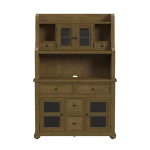 Heritage & Home Buffet and Hutch in Oak Brown