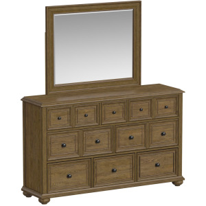 Heritage & Home Dresser and Mirror Sets in Oak Brown