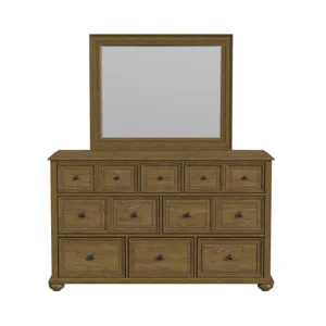 Heritage & Home Dresser and Mirror Sets in Oak Brown