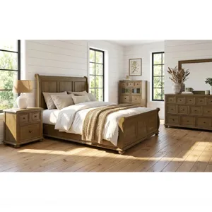 Heritage & Home Nightstand with USBC in Oak Brown