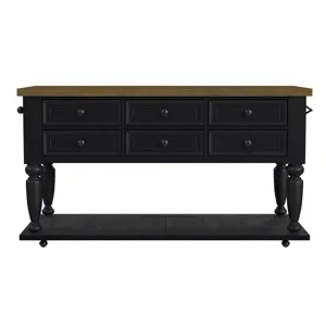 Heritage & Home Kitchen Island in Oak Brown and Black
