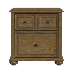 Heritage & Home Nightstand with USBC in Oak Brown
