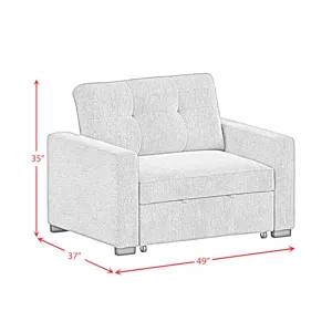 Homer Klicklak Chair W/Pull Out Bed in Clementine Grey