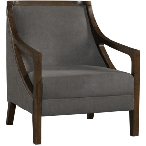 Hopkins Chair w/Brown Arm Columbia Charcoal