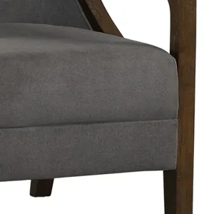 Hopkins Chair w/Brown Arm Columbia Charcoal
