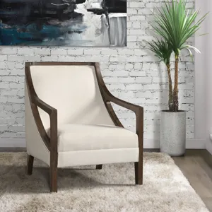 Hopkins Chair w/Brown Arm Columbia Natural