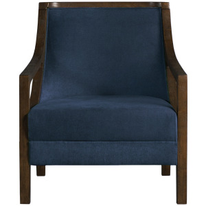 Hopkins Chair W/ Brown Arm in Columbia Navy