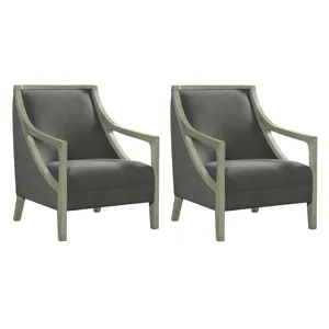 Hopkins Chair w/White Wash Arm Columbia Charcoal(ISTA 3)