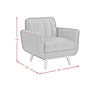 Horizon Chair with Wood Front in Pebble Dark Grey