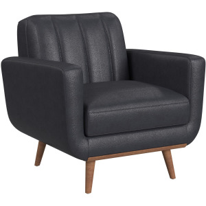 Horizon Chair with Wood Front in Pebble Navy