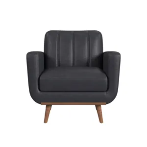 Horizon Chair with Wood Front in Pebble Navy