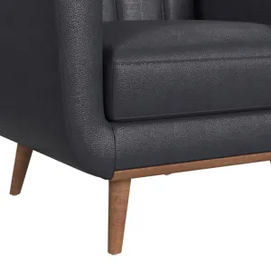 Horizon Chair with Wood Front in Pebble Navy