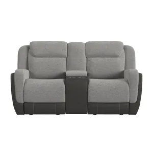 Hornet Motion Glider Loveseat with Console in Rancho Grey