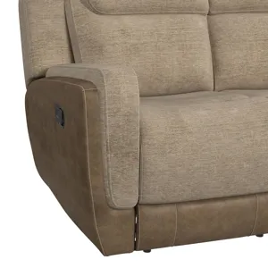 Hornet Motion Sofa with Drop Table and PWS in Rancho Beige
