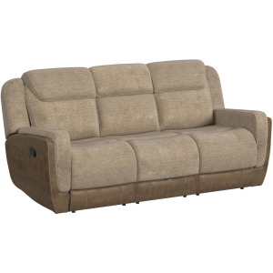 Hornet Motion Sofa with Drop Table, PWS, and Drawer in Rancho Beige