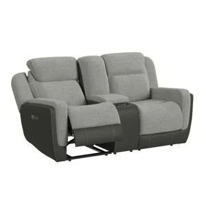 Hornet P2 Glider Loveseat with Console in Rancho Grey