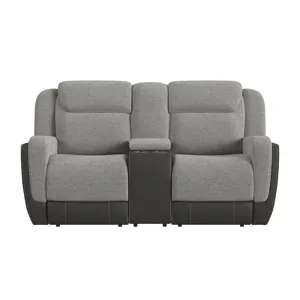 Hornet P2 Glider Loveseat with Console in Rancho Grey