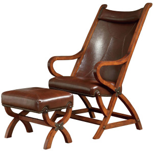 (L731A) Hunter- Chair & Ottoman- Tobacco