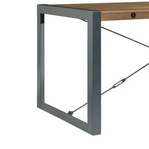 Industrial Rectangular Dining Table in Walnut