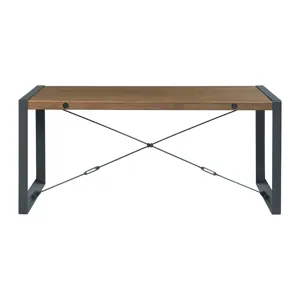Industrial Rectangular Dining Table in Walnut