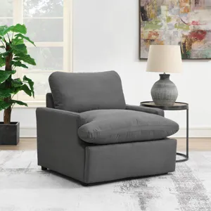 Inspirada Sectional - Fiber Cushion Power Recliner in Columbia Charcoal