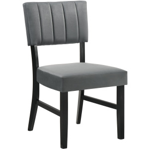 Ireland Dining Side Chair with Charcoal Velvet in Espresso