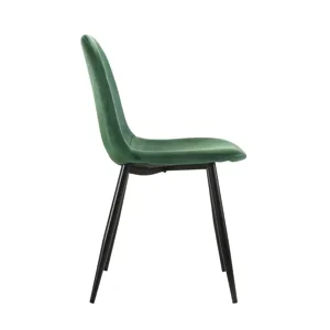 Isadora Side Chair in Emerald velvet 2 per Pack (3A Packing)