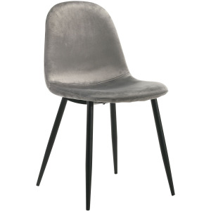 Isadora Side Chair in Light Grey velvet 2 per Pack