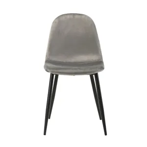 Isadora Side Chair in Light Grey velvet 2 per Pack (3A Packing)