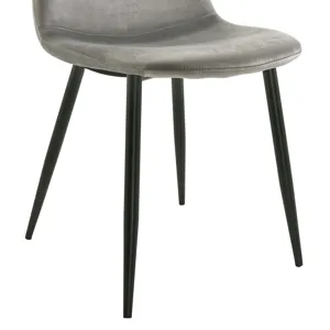 Isadora Side Chair in Light Grey velvet 2 per Pack (3A Packing)