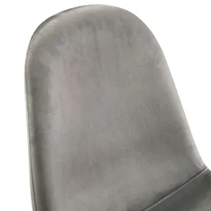 Isadora Side Chair in Light Grey velvet 2 per Pack (3A Packing)