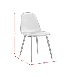 Isadora Side Chair in Light Grey velvet 2 per Pack (3A Packing)