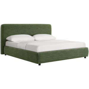 Island King UPH Panel Bed in Noha Green Fabric