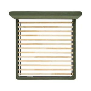 Island King UPH Panel Bed in Noha Green Fabric