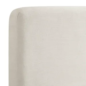 Island King UPH Panel Bed in Noha Ivory Fabric