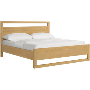 Island King Wooden Panel Bed in Natural