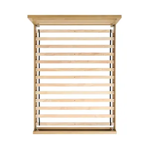 Island Queen Wooden Panel Bed in Natural