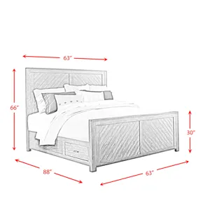 Jax Queen Platform Storage Bed in Cherry