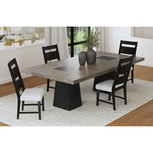 Jemma Rectangular Dining Table in Grey & Dark Espresso