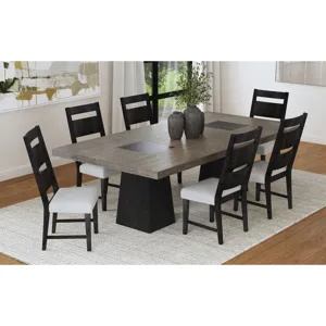 Jemma Rectangular Dining Table in Grey & Dark Espresso
