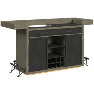 Jemma Bar Table with Light in Grey and Dark Espresso