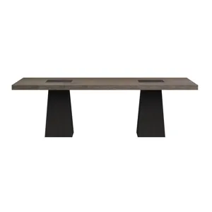 Jemma Rectangular Dining Table in Grey & Dark Espresso