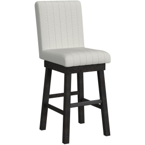 Jemma Swivel Bar Stool with Beige Linen in Dark Espresso