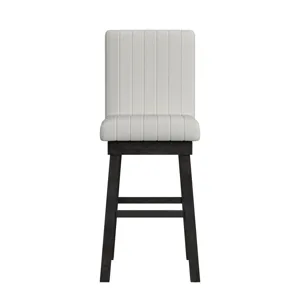 Jemma Swivel Bar Stool with Beige Linen in Dark Espresso