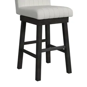 Jemma Swivel Bar Stool with Beige Linen in Dark Espresso