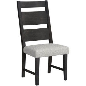 Jemma Wood Back Dining Side Chair with Beige Boucle in Dark Espresso (2 Per Carton)