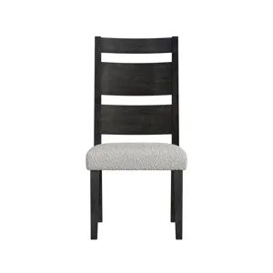 Jemma Wood Back Dining Side Chair with Beige Boucle in Dark Espresso (2 Per Carton)